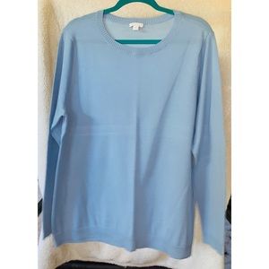 J. Jill Light Blue Merino Wool Pullover Sweater